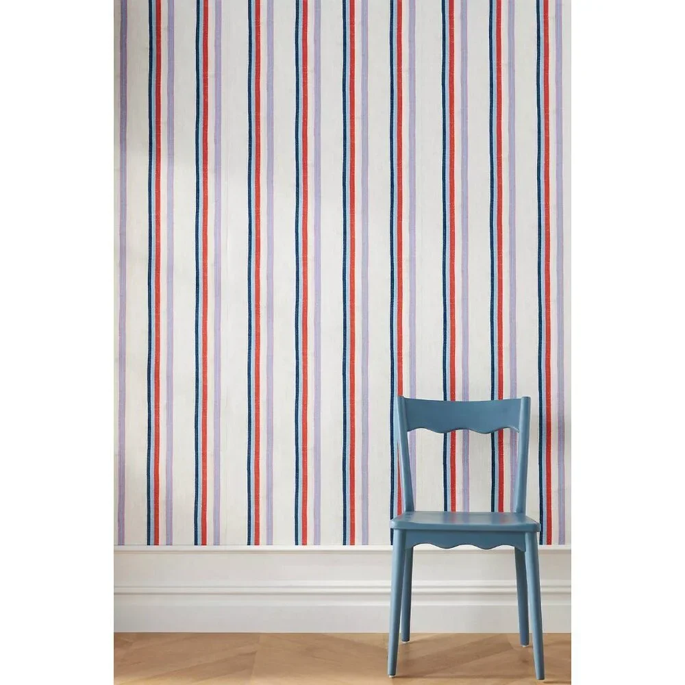 Anthropologie Life is a Banquet Wallpaper Woven Print Striped Lingua Franca NEW